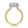 Sandi - 14K White-Yellow Gold East West Oval Diamond Engagement Ring - 0.15 ct