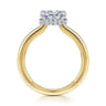 Sandi - 14K White-Yellow Gold East West Oval Diamond Engagement Ring - 0.1 ct