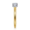 Sandi - 14K White-Yellow Gold East West Oval Diamond Engagement Ring - 0.1 ct