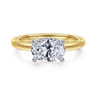 Sandi - 14K White-Yellow Gold East West Oval Diamond Engagement Ring - 0.11 ct