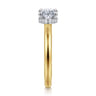 Sandi - 14K White-Yellow Gold East West Oval Diamond Engagement Ring - 0.11 ct