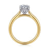 Azucena - 14K White-Yellow Gold Oval Solitaire Diamond Engagement Ring - 0.06 ct