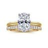 Azucena - 14K White-Yellow Gold Oval Solitaire Diamond Engagement Ring - 0.06 ct