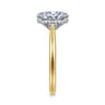 Azucena - 14K White-Yellow Gold Oval Solitaire Diamond Engagement Ring - 0.06 ct