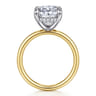 Peace - 14K Yellow-White Gold Oval Diamond Engagement Ring - 0.13 ct