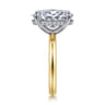 Peace - 14K Yellow-White Gold Oval Diamond Engagement Ring - 0.13 ct
