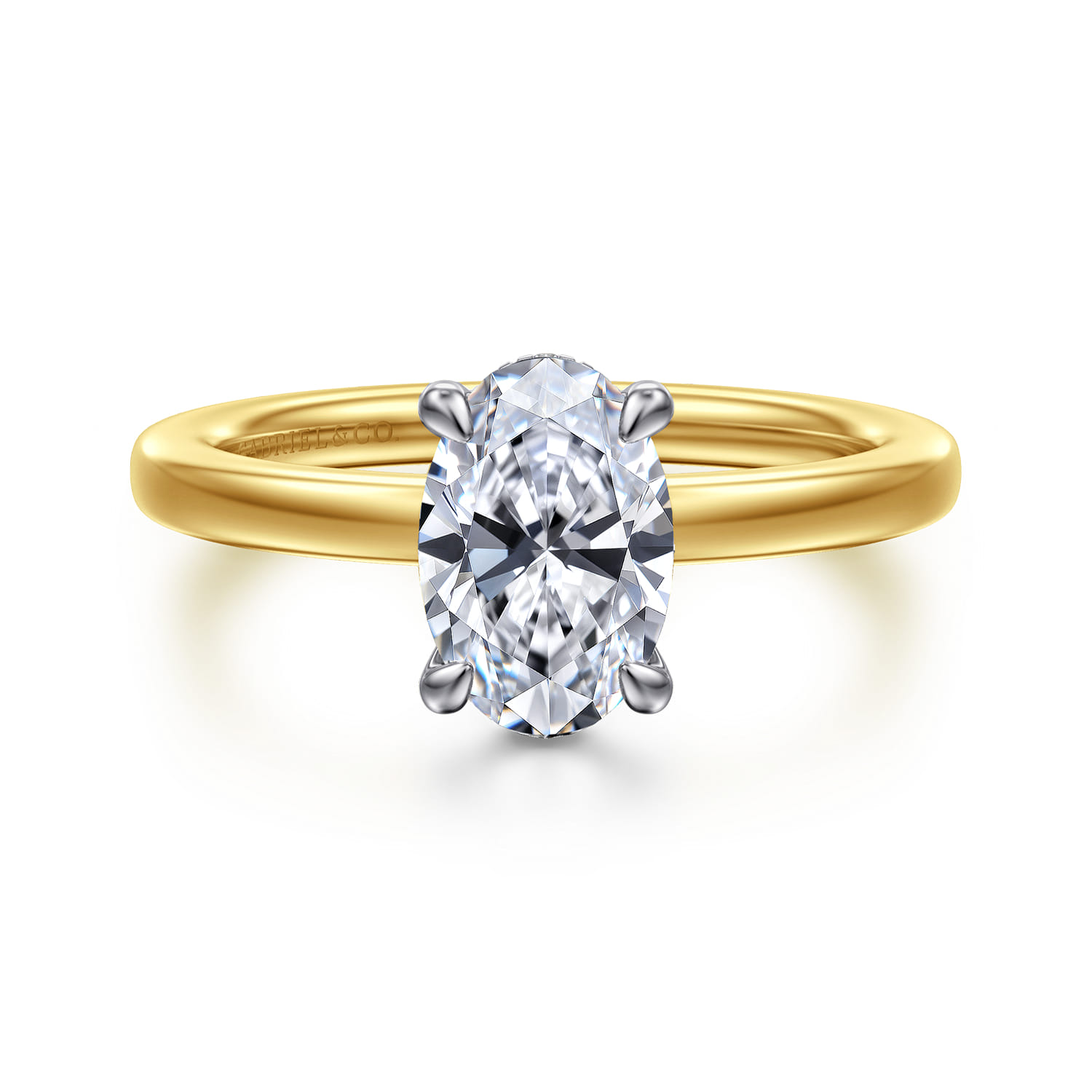 Austria - 14K White-Yellow Gold Oval Diamond Engagement Ring - 0.07 ct - Shot 1