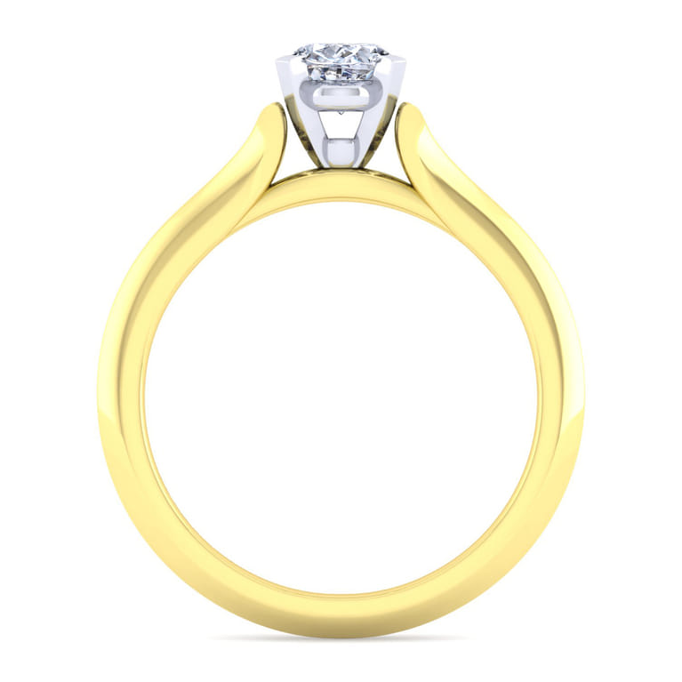 Ellis - 14K White-Yellow Gold Oval Diamond Engagement Ring - Shot 2