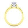 Ellis - 14K White-Yellow Gold Oval Diamond Engagement Ring