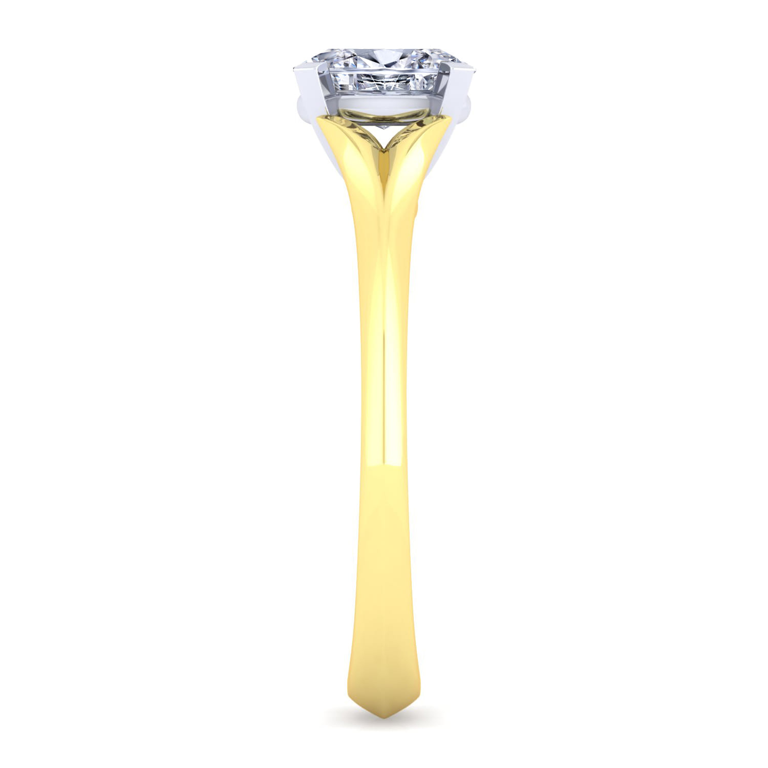 Ellis - 14K White-Yellow Gold Oval Diamond Engagement Ring - Shot 5