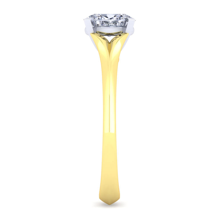 Ellis - 14K White-Yellow Gold Oval Diamond Engagement Ring - Shot 5
