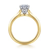 Ellis - 14K Mix of White and Yellow Gold Oval Diamond Engagement Ring