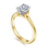 Ellis - 14K Mix of White and Yellow Gold Oval Diamond Engagement Ring