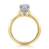 Ellis - 14K Mix of White and Yellow Gold Oval Diamond Engagement Ring