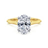 Ellis - 14K Mix of White and Yellow Gold Oval Diamond Engagement Ring
