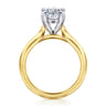 Ellis - 14K Mix of White and Yellow Gold Oval Diamond Engagement Ring