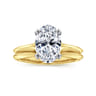 Ellis - 14K Mix of White and Yellow Gold Oval Diamond Engagement Ring