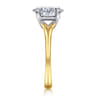 Ellis - 14K Mix of White and Yellow Gold Oval Diamond Engagement Ring