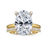 Ali - 14K White-Yellow Gold Oval Diamond Engagement Ring