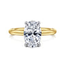 Lark - 14K White-Yellow Gold Oval Solitaire Diamond Engagement Ring