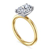 Lark - 14K White-Yellow Gold Oval Solitaire Diamond Engagement Ring