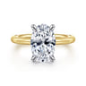 Lark - 14K White Yellow Gold Oval Solitaire Engagement Ring