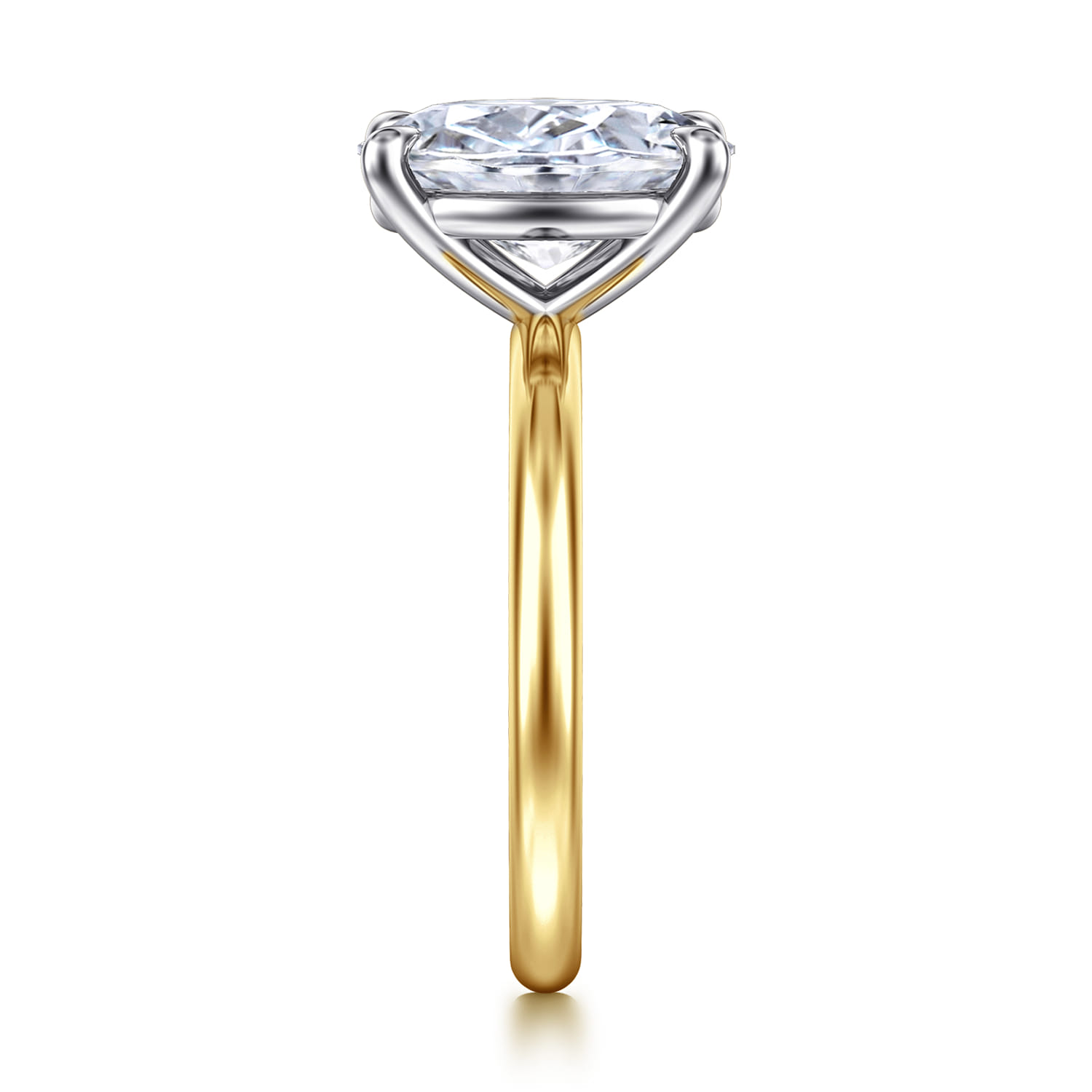 Lark - 14K White Yellow Gold Oval Solitaire Engagement Ring - Shot 5