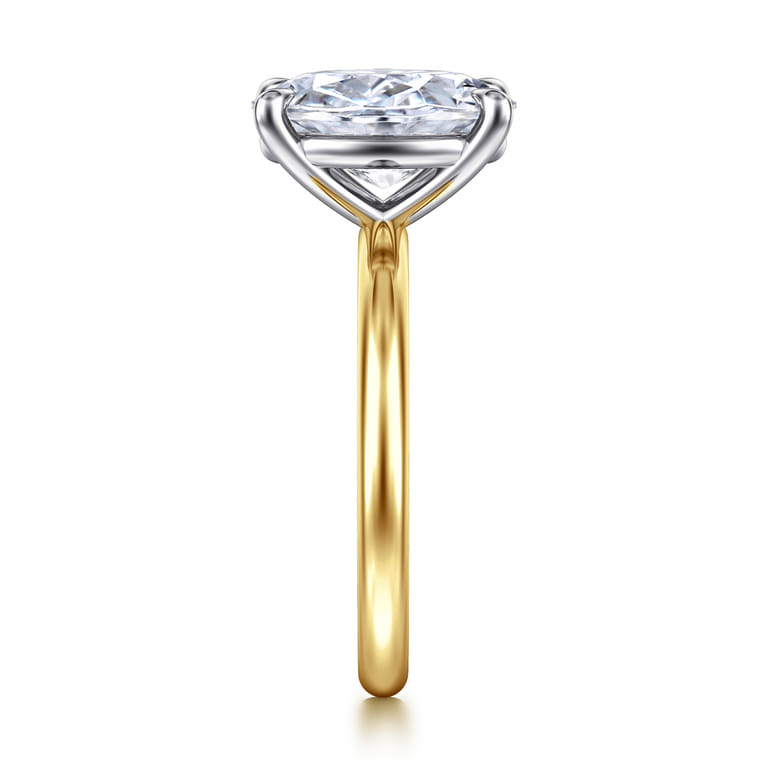 Lark - 14K White Yellow Gold Oval Solitaire Engagement Ring - Shot 5