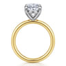 Lark - 14K White-Yellow Gold Oval Solitaire Diamond Engagement Ring