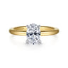 Lark - 14K White Yellow Gold Oval Solitaire Engagement Ring