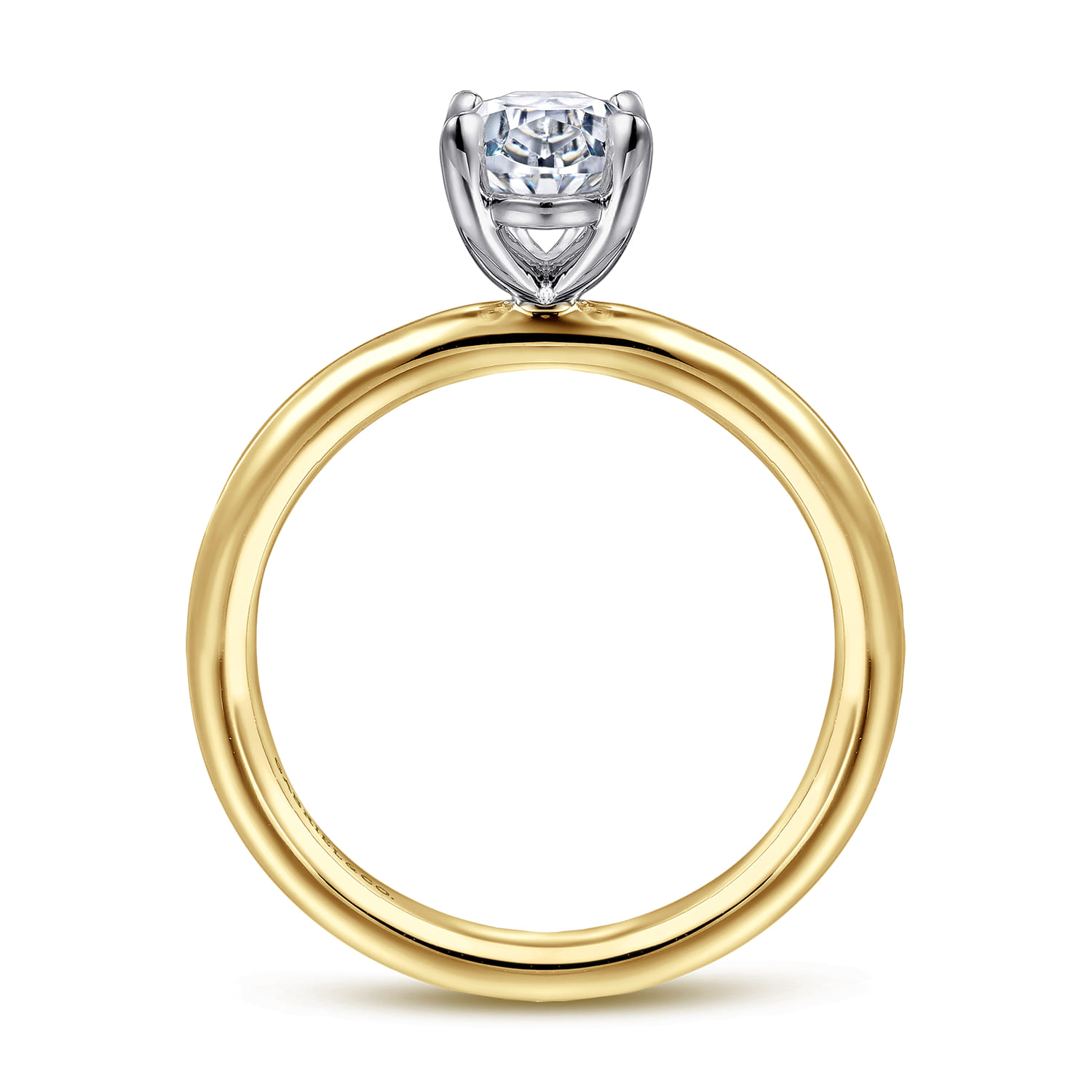 Lark - 14K White Yellow Gold Oval Solitaire Engagement Ring - Shot 2