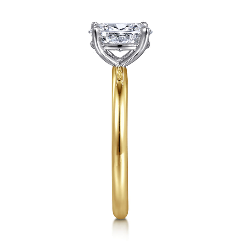 Lark - 14K White Yellow Gold Oval Solitaire Engagement Ring - Shot 5