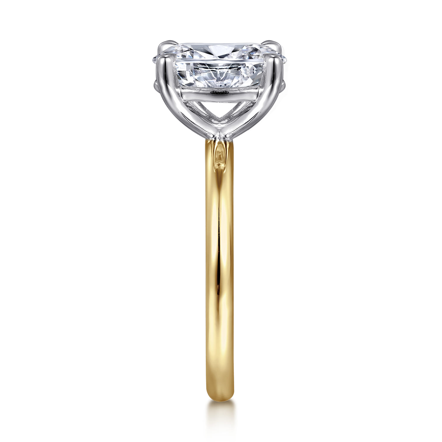 Lark - 14K White Yellow Gold Oval Solitaire Engagement Ring - Shot 4