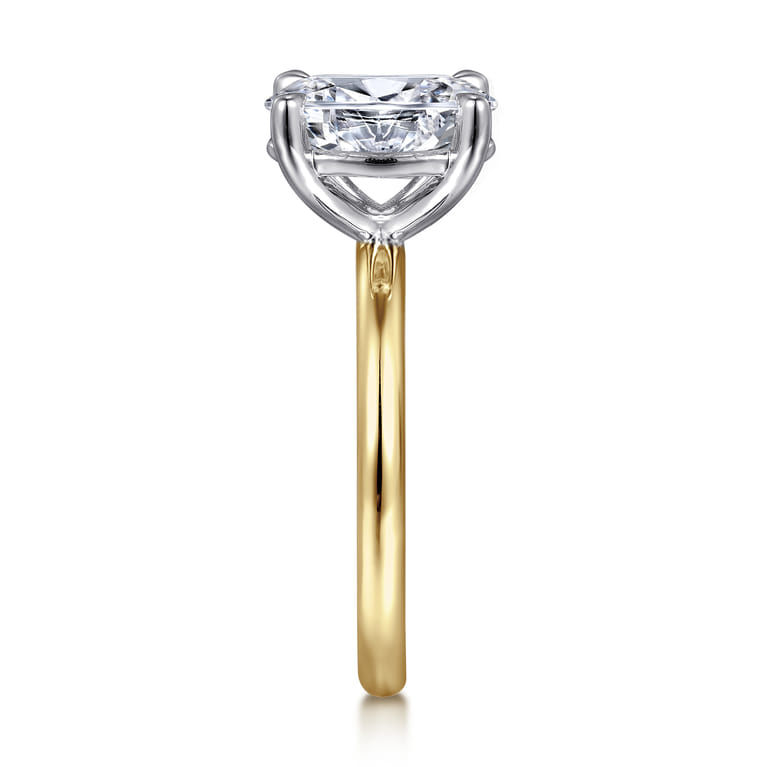 Lark - 14K White Yellow Gold Oval Solitaire Engagement Ring - Shot 4