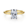 Evelina - 14K White-Yellow Gold Solitaire Diamond Engagement Ring