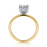 Evelina - 14K White-Yellow Gold Solitaire Diamond Engagement Ring