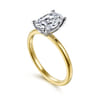 Evelina - 14K White-Yellow Gold Solitaire Diamond Engagement Ring