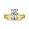 Evelina - 14K White-Yellow Gold Solitaire Diamond Engagement Ring