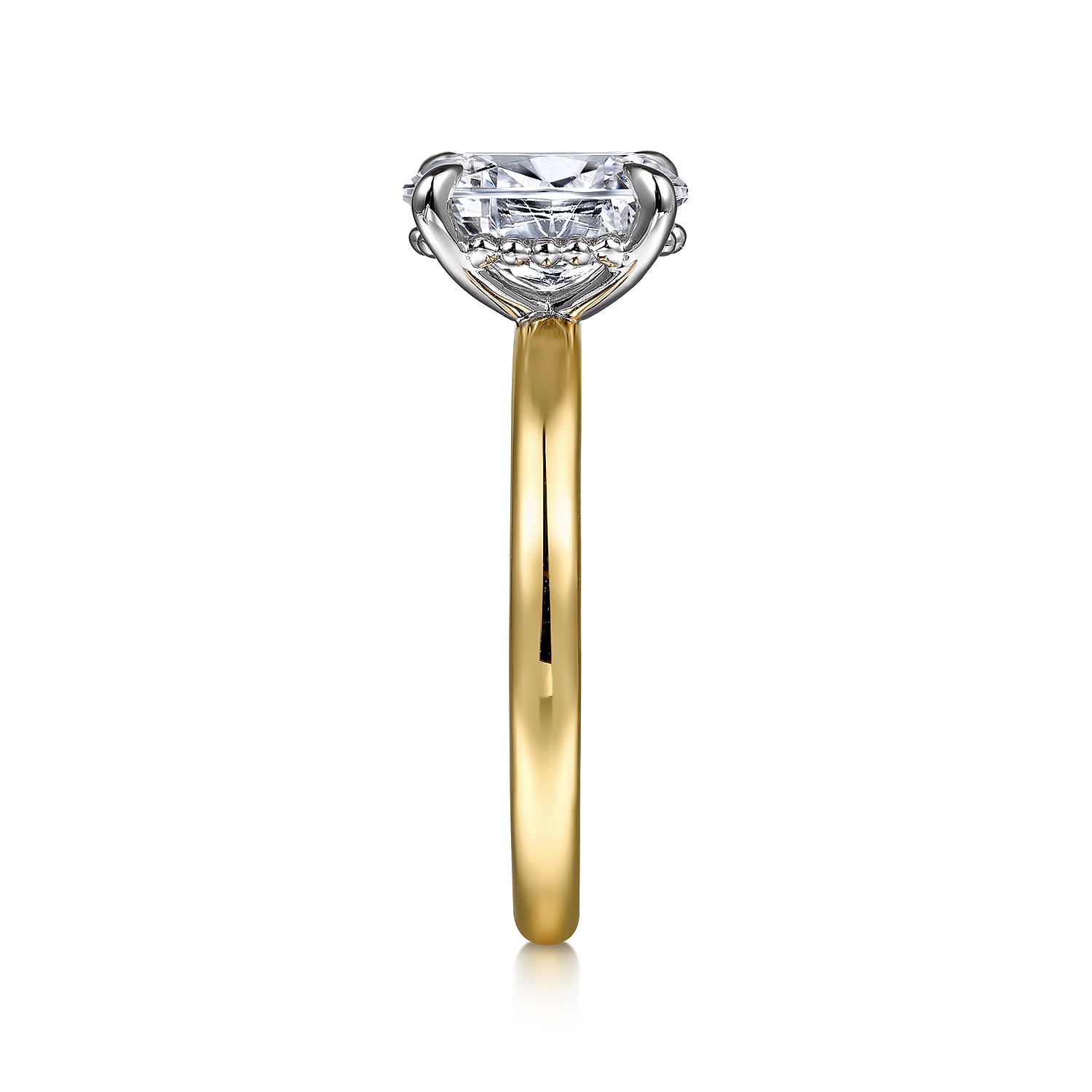 Grasey - 14K White-Yellow Gold Oval Diamond Engagement Ring - Shot 5