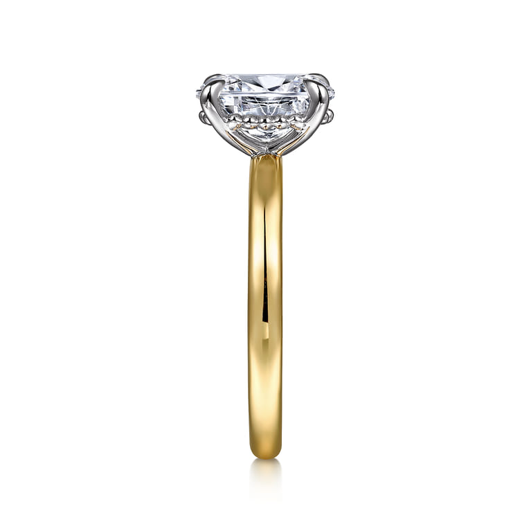 Grasey - 14K White-Yellow Gold Oval Diamond Engagement Ring - Shot 5