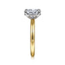 Grasey - 14K White-Yellow Gold Oval Diamond Engagement Ring
