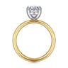 Unite - 14K White-Yellow Gold Oval Solitaire Diamond Engagement Ring