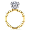 Unite - 14K White-Yellow Gold Oval Solitaire Diamond Engagement Ring