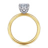 Unite - 14K White-Yellow Gold Oval Solitaire Diamond Engagement Ring