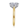 Nola - 14K White-Yellow Gold Oval Lotus Diamond Engagement Ring