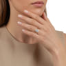 Nola - 14K White-Yellow Gold Oval Lotus Diamond Engagement Ring