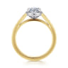 Billy - Vintage Inspired 14K White-Yellow Gold Oval Solitaire Diamond Engagement Ring
