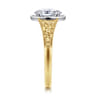 Billy - Vintage Inspired 14K White-Yellow Gold Oval Solitaire Diamond Engagement Ring