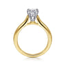 Lauren - 14K White-Yellow Gold Oval Diamond Engagement Ring