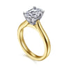 Lauren - 14K White-Yellow Gold Oval Diamond Engagement Ring